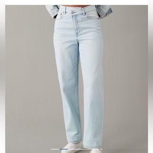 AE High Waist Crossover Baggy Straight Jean